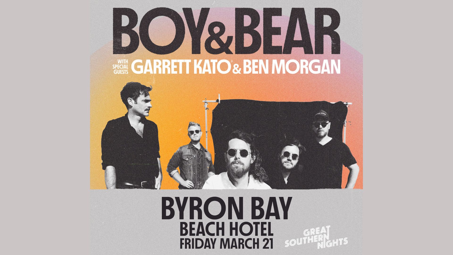 Great Southern Nights presents BOY & BEAR w/ special guests Garrett Kato & Ben Morgan