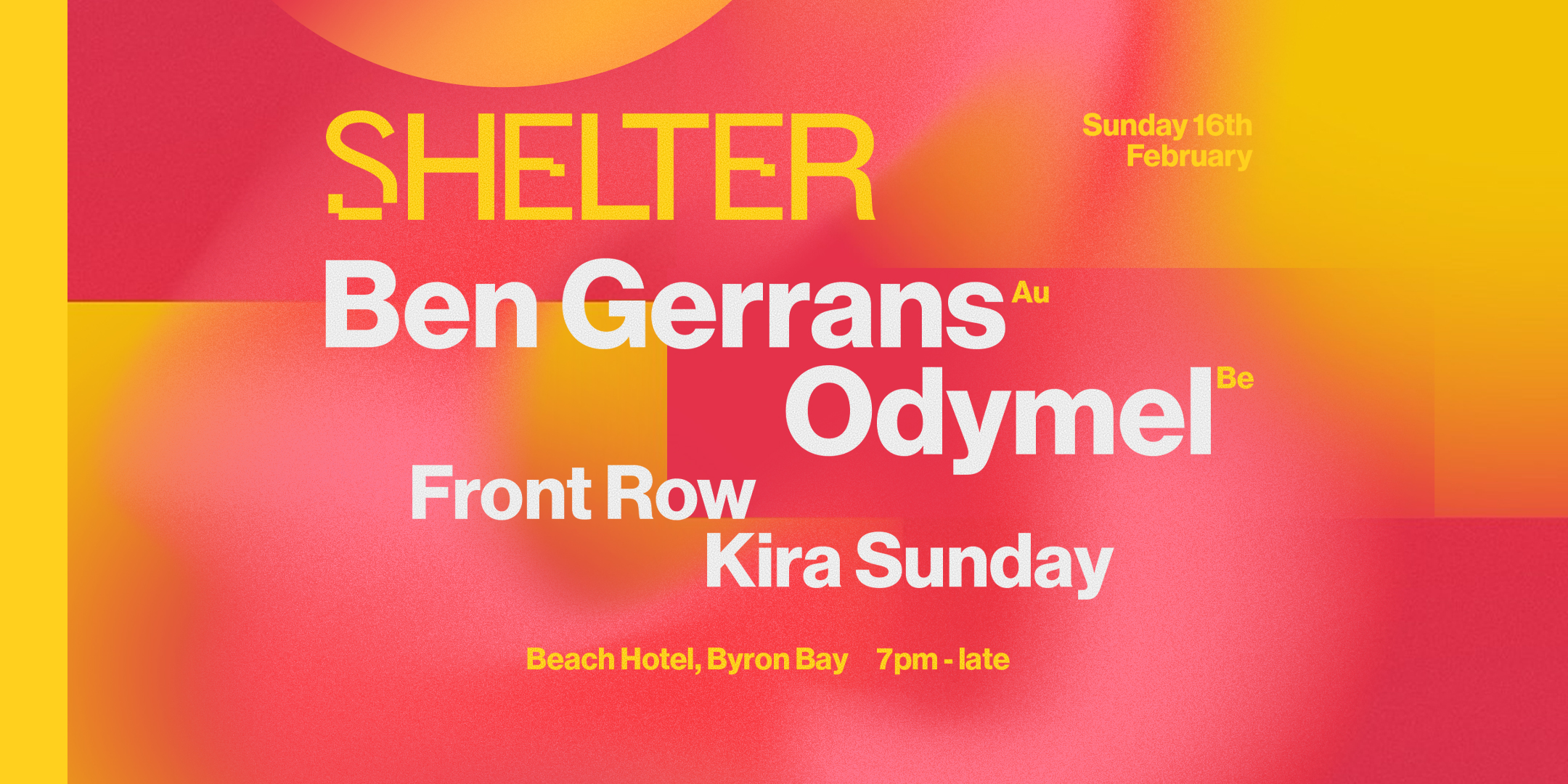 Shelter Byron Bay presents BEN GERRANS & ODYMEL | Tickets via Moshtix